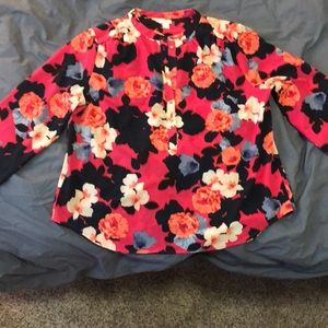J.Crew Long Sleeve Floral Blouse